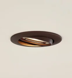 Prios Deckeneinbauleuchte Fibur, bronze, Zink, Ø 8,2 cm