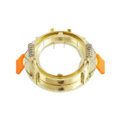 Prios Deckeneinbauleuchte Fibur, gold, Zink, Ø 8,2 cm