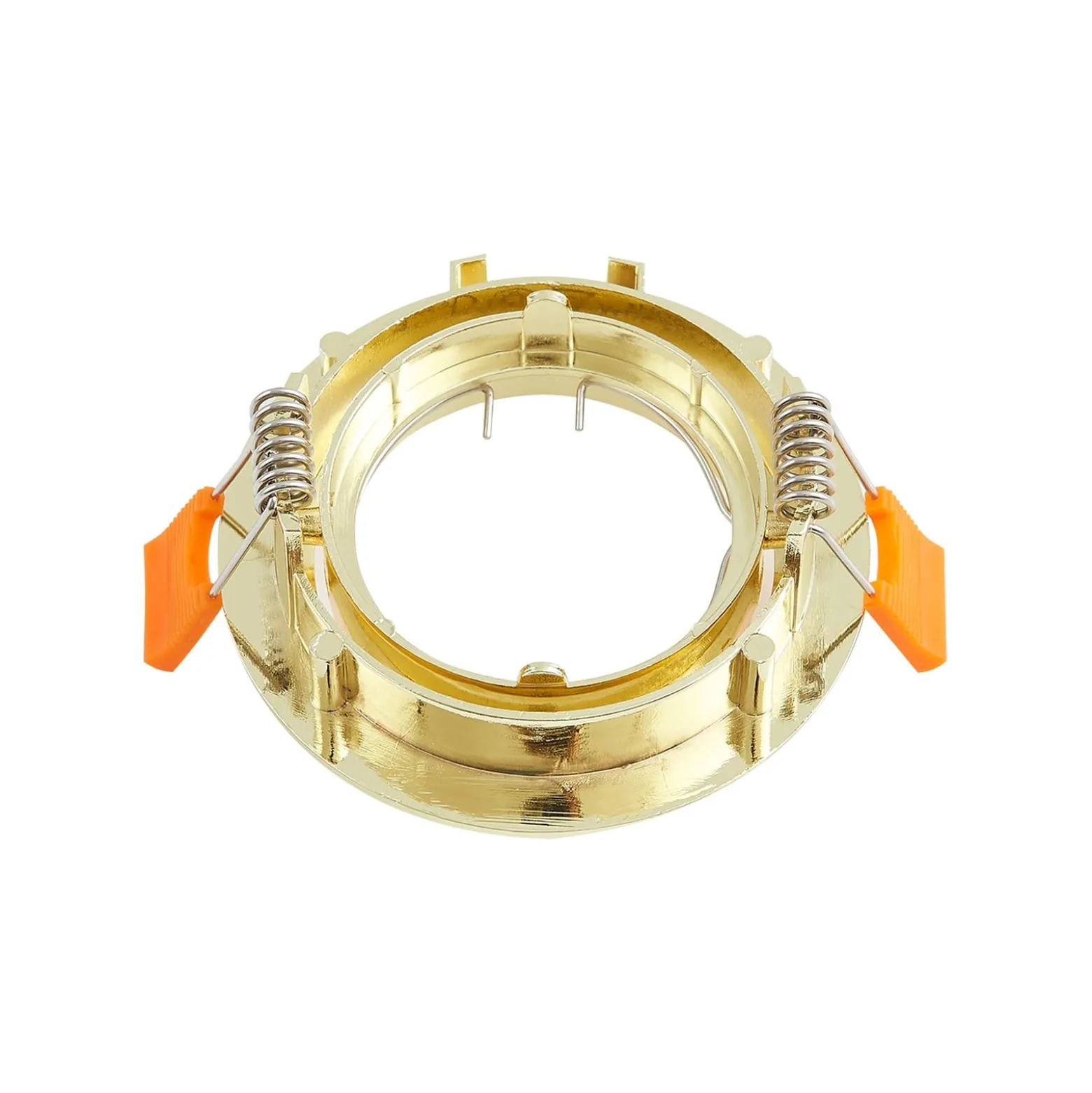 Prios Deckeneinbauleuchte Fibur, gold, Zink, Ø 8,2 cm
