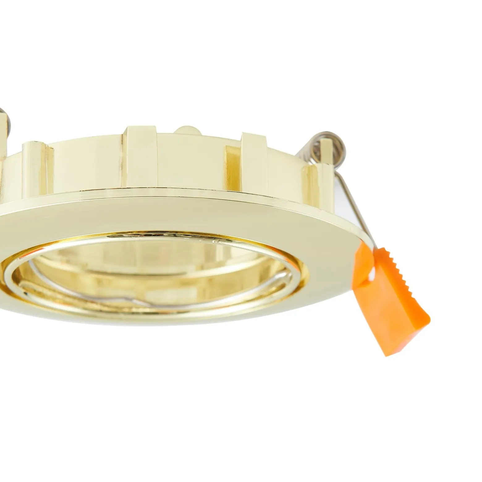 Prios Deckeneinbauleuchte Fibur, gold, Zink, Ø 8,2 cm