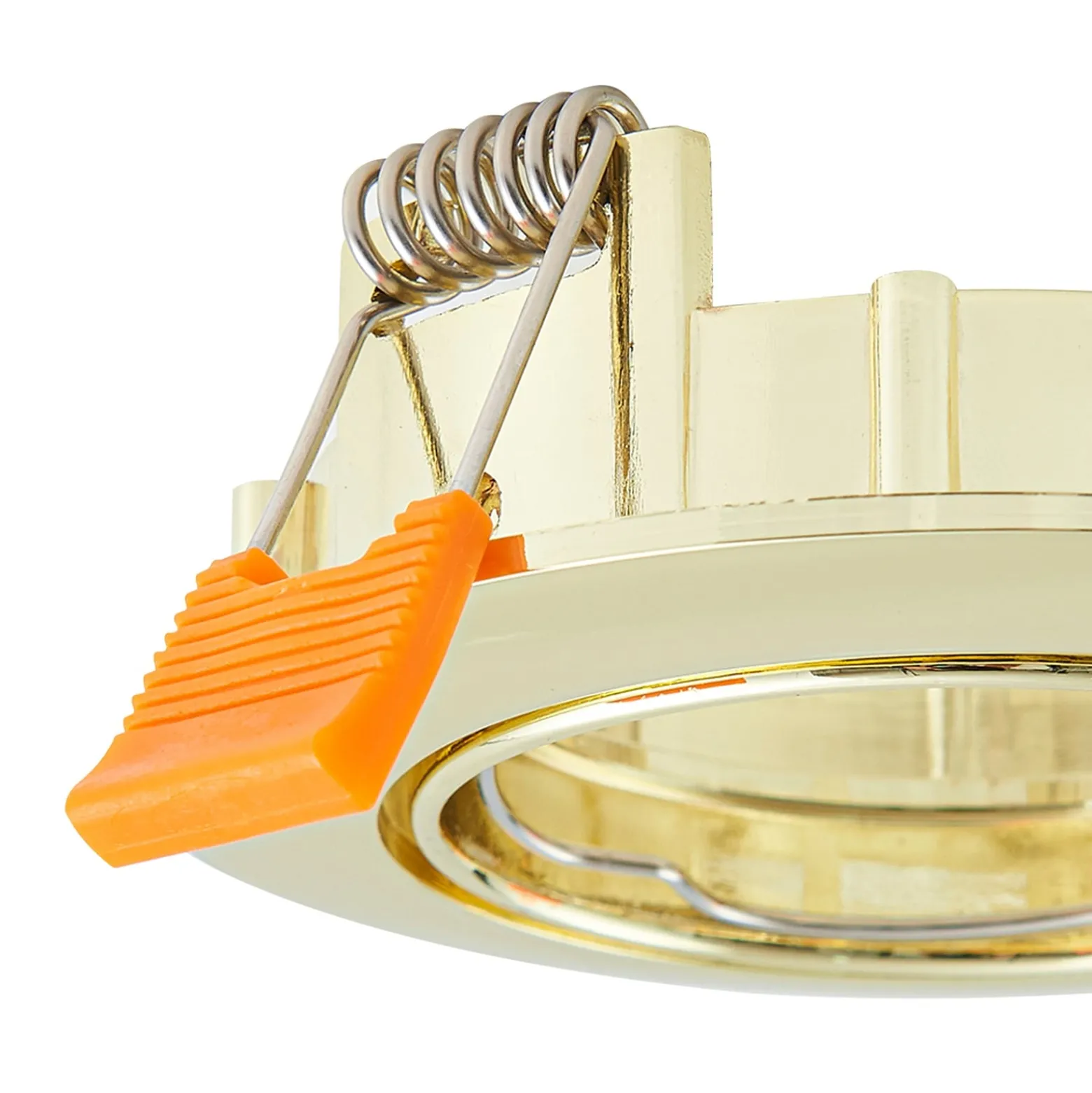 Prios Deckeneinbauleuchte Fibur, gold, Zink, Ø 8,2 cm