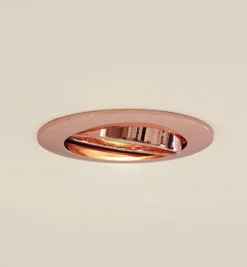 Prios Deckeneinbauleuchte Fibur, kupfer, Zink, Ø 8,2 cm