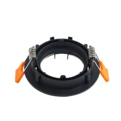Prios Deckeneinbauleuchte Fibur, schwarz, Zink, Ø 8,2 cm
