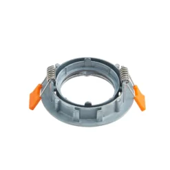 Prios Deckeneinbauleuchte Fibur, silber gebürstet, Ø 8,2 cm