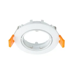 Prios Deckeneinbauleuchte Fibur, weiß, Zink, Ø 8,2 cm