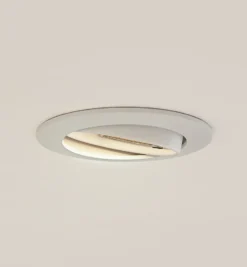 Prios Deckeneinbauleuchte Fibur, weiß, Zink, Ø 8,2 cm
