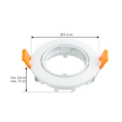 Prios Deckeneinbauleuchte Fibur, weiß, Zink, Ø 8,2 cm