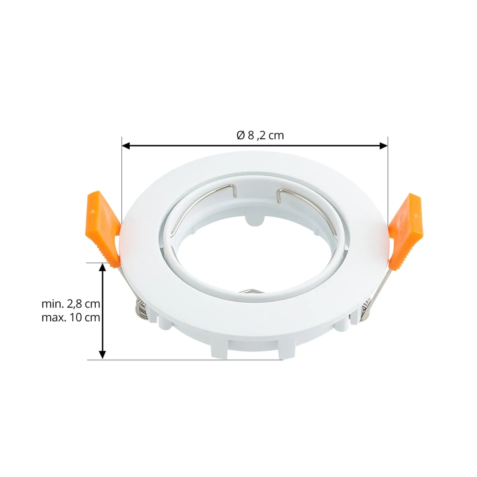Prios Deckeneinbauleuchte Fibur, weiß, Zink, Ø 8,2 cm