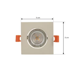 Prios Einbauleuchte Fibur, beige, 9 cm, GU10, 10er
