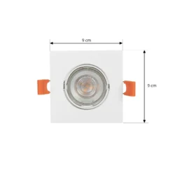 Prios Einbauleuchte Fibur, weiß, 9 cm, GU10, 10er