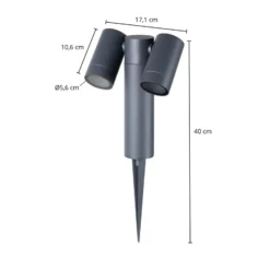 Prios Erdspießstrahler Tulimar, 2-flg., anthrazit, IP65