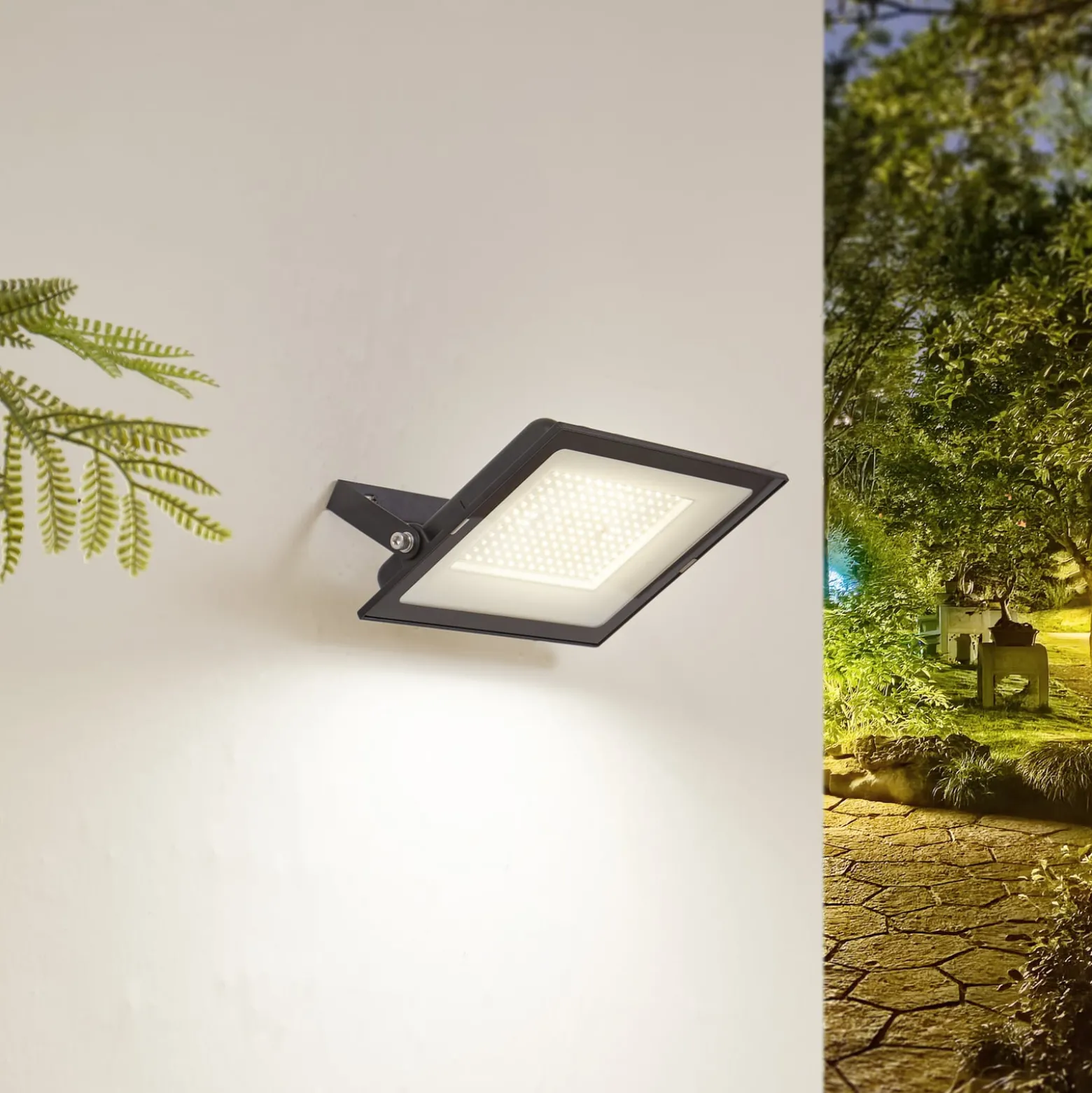 Prios LED-Außenstrahler Maikel, 150W, 12000lm, Metall