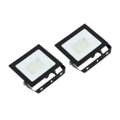 Prios LED-Außenstrahler Maikel, 50 W, Metall, 2er-Set