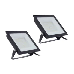 Prios LED-Außenstrahler Maikel, 100 W, Metall, 2er-Set