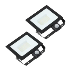 Prios LED-Außenstrahler Maikel, 50 W, Metall, Sensor 2er-Set