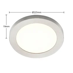 Prios LED-Deckenlampe Aureka, Ø 23 cm, silber, Metall