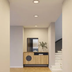 Prios LED-Deckenlampe Aureka, Ø 23 cm, silber, Metall