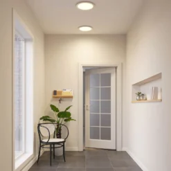 Prios LED-Deckenlampe Aureka, Ø 33 cm, silber, Metall