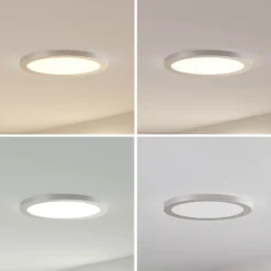 Prios LED-Deckenlampe Aureka, Ø 33 cm, silber, Metall