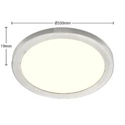 Prios LED-Deckenlampe Aureka, Ø 33 cm, silber, Metall