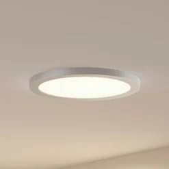 Prios LED-Deckenlampe Aureka, Ø 33 cm, silber, Metall