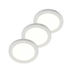Prios LED-Deckenlampe Aureka, 3er-Set, Sensor, Ø 23 cm, weiß