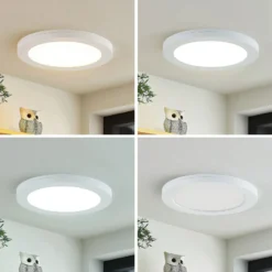 Prios LED-Deckenlampe Aureka, 3er-Set, Sensor, Ø 23 cm, weiß