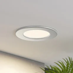 Prios LED-Einbaulampe Cadance, silber, 12 cm, 3er-Set, CCT