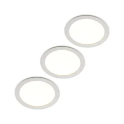 Prios LED-Einbaulampe Cadance, weiß, 24 cm, 3er-Set, CCT