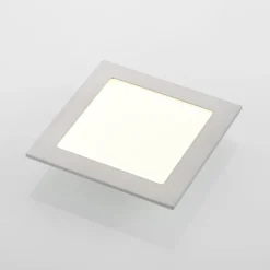 Prios LED-Einbaulampe Helina, silber, 16,5 cm, dimmbar