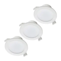 Prios LED-Einbaulampe Rida, 3er-Set, weiß, 19cm, CCT, IP44