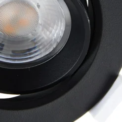 Prios LED-Einbauleuchte Shima, schwarz, 7 W, 3000K, dimmbar