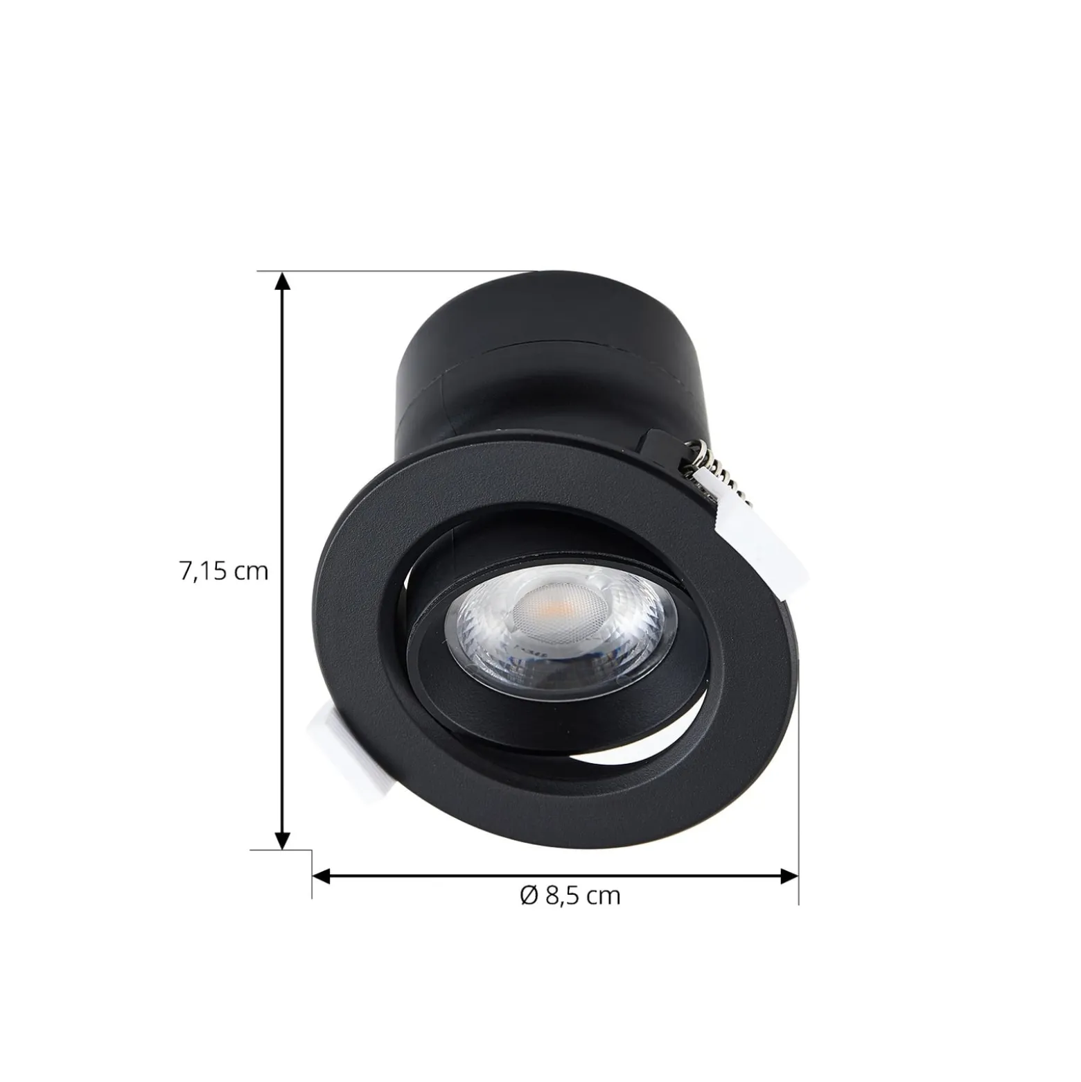 Prios LED-Einbauleuchte Shima, schwarz, 7 W, 3000K, dimmbar