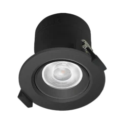 Prios LED-Einbauleuchte Shima, schwarz, 7 W, 3000K, dimmbar