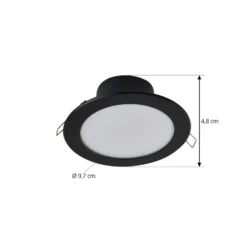 Prios LED-Einbaustrahler Rida, schwarz, 14,5 cm, 12 W, CCT