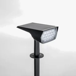 Prios LED-Solarstrahler Helier, 49 cm, schwarz, Erdspieß