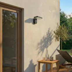 Prios LED-Solar-Wandlampe Tarlson, eckig, anthrazit, Sensor