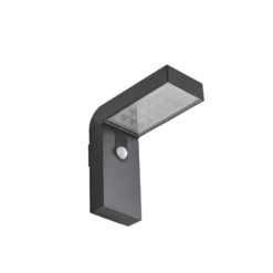 Prios LED-Solar-Wandleuchte Aurino, schwarz, Sensor, IP44