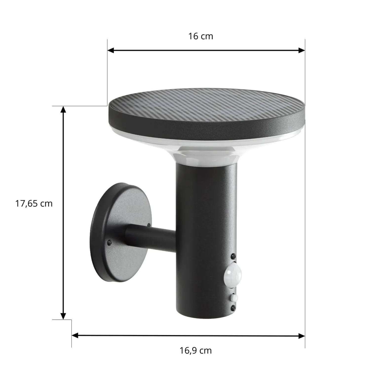 Prios LED-Solarwandleuchte Kalen, 17 cm, schwarz, Sensor