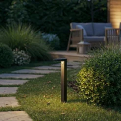 Prios LED-Solar-Wegeleuchte Tarlson, rund, anthrazit, Sensor