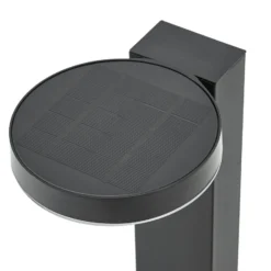 Prios LED-Solar-Wegeleuchte Tarlson, rund, anthrazit, Sensor