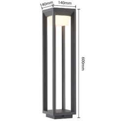 Prios LED-Wegeleuchte Gamion, 60 cm, anthrazit, Metall, IP54