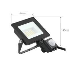 Prios Maikel LED-Außenstrahler, 20W, 1620lm, Metall, Sensor