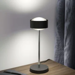 Puk! 120 Eye Table LED, Linsen matt, schwarz/chrom