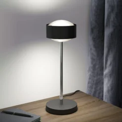 Puk! 120 Eye Table LED, Linsen matt, schwarz/chrom