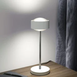Puk! 120 Eye Table LED, Linsen matt, weiß/chrom