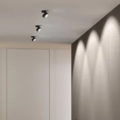 Puk Mini Move LED, Linse klar, schwarz matt/chrom