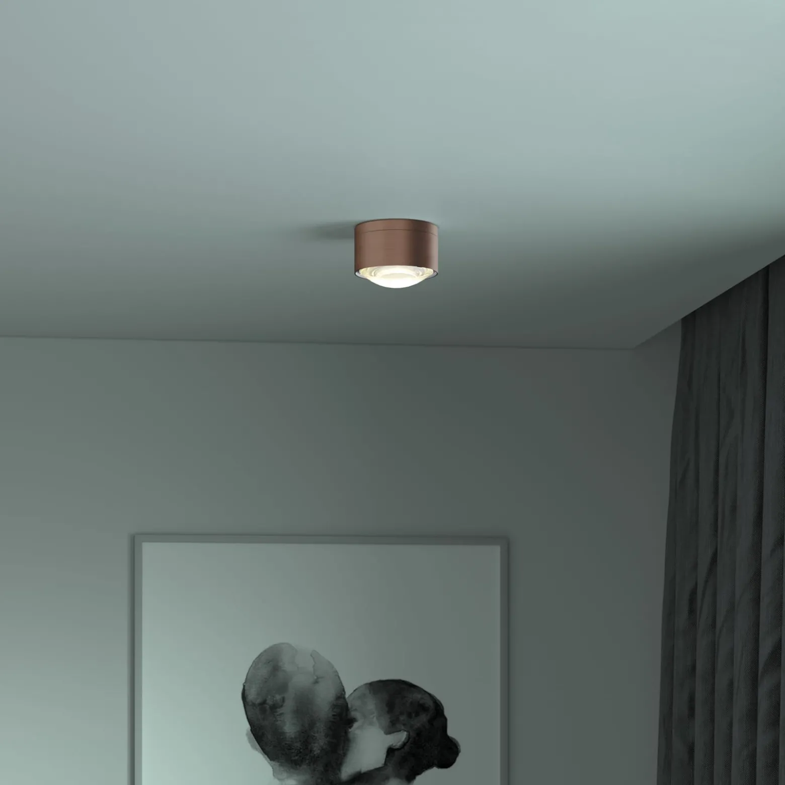 Puk! 120 One LED-Deckenspot Linse matt, kupfer