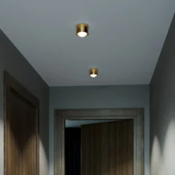Puk! 80 One LED-Deckenspot Linse matt, messing