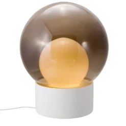 pulpo Tischleuchte Boule Medium, rauchgrau/opal/weiß, Glas
